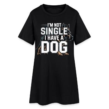 Je ne suis pas célibataire – j’ai un chien - Robe T-shirt Femme - noir - Devant