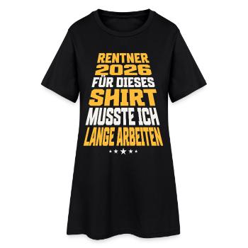 Rentner 2026 - Frauen T-Shirt-Kleid - Schwarz - Vorne