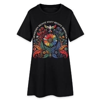Menschenrechte statt Rechte Menschen Statement - Frauen T-Shirt-Kleid - Schwarz - Vorne
