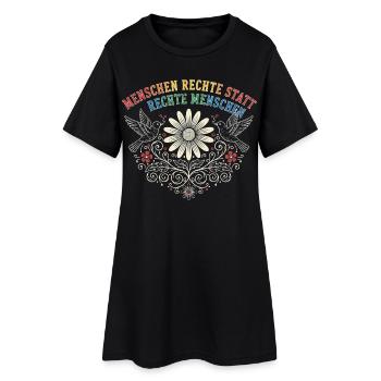 Menschenrechte Demokratie Statement gegen Rechts - Frauen T-Shirt-Kleid - Schwarz - Vorne