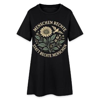 Menschenrechte Shirt Sticker für Demokratie Fans - Frauen T-Shirt-Kleid - Schwarz - Vorne