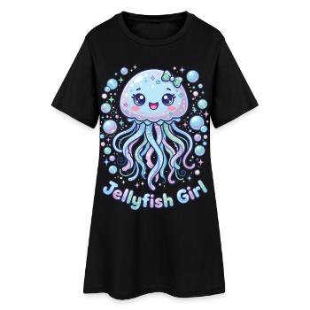 Kawaii Quallenmädchen ästhetische Frauen - Frauen T-Shirt-Kleid - Schwarz - Vorne