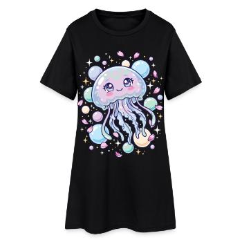 Esthétique de la méduse Kawaii pastel - Robe T-shirt Femme - noir - Devant