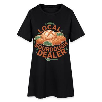 Marchand local de pain au levain Boulanger - Robe T-shirt Femme - noir - Devant