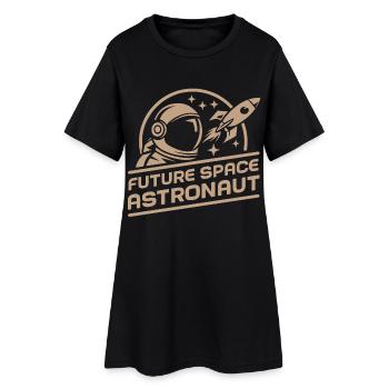 Future astronaute spatial : aventure rétro spatiale - Robe T-shirt Femme - noir - Devant