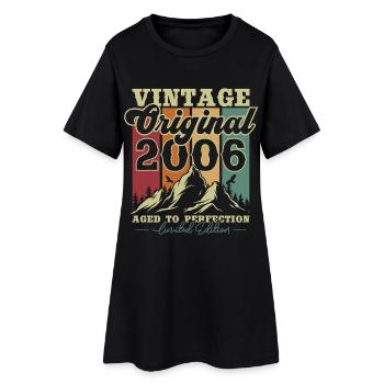 Original 2006 Vintage Vintage Anniversary Rétro - Robe T-shirt Femme - noir - Devant