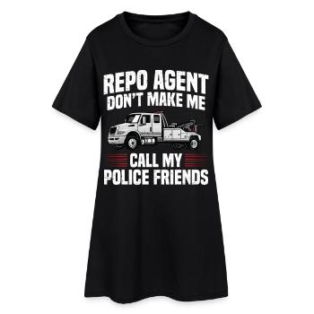 Agent de récupération de voiture Récupération d’actifs - Robe T-shirt Femme - noir - Devant