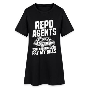 Agent de saisie Recouvrement de voiture Récupération d’actifs - Robe T-shirt Femme - noir - Devant