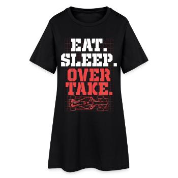 Course automobile Sport Manger Sommeil Prendre Emportement - Robe T-shirt Femme - noir - Devant