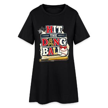 Hit the Dang Ball Baseball Shirt – Funny Tee - Women’s T-Shirt Dress - black - Front