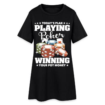 Poker Poker Joueurs - Robe T-shirt Femme - noir - Devant