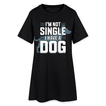 Je ne suis pas célibataire – j’ai un chien - Robe T-shirt Femme - noir - Devant