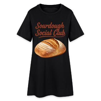 Sauerteig-Sozialclub Brotbacker Lokaler Bäcker - Frauen T-Shirt-Kleid - Schwarz - Vorne