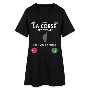 La Corse M’Appelle Faut Que J’Y Aille Humour - Robe T-shirt Femme - noir - Devant