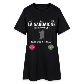 La Sardaigne M’Appelle Faut Que J’Y Aille Humour - Robe T-shirt Femme - noir - Devant