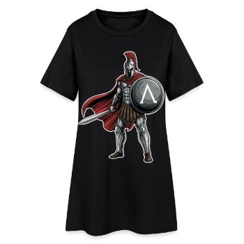 Hoplite Spartiate Lambda Bouclier Épée Mascotte - Robe T-shirt Femme - noir - Devant