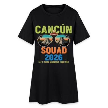 Vacances de l’équipe de Cancún 2026 - Robe T-shirt Femme - noir - Devant