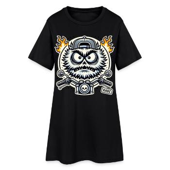 Biker Monster with Flame Engine - Women’s T-Shirt Dress - black - Front