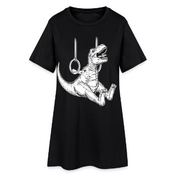 Gymnastes, dinosaures, gymnastique, ring, gymnastique, gymnastique - Robe T-shirt Femme - noir - Devant