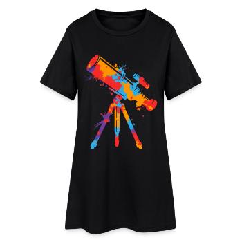 Astronome de télescope Enfants colorés Garçons Astronomie - Robe T-shirt Femme - noir - Devant