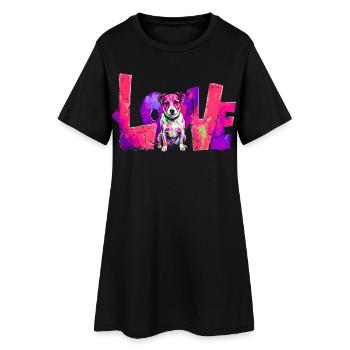 LOVE Gift for Jack Russell Owner Dog Fans - Women’s T-Shirt Dress - black - Front