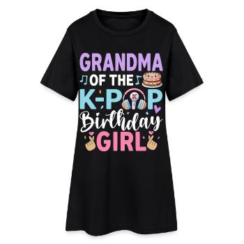 Grandma Of The K-Pop Birthday Girl - Women’s T-Shirt Dress - black - Front