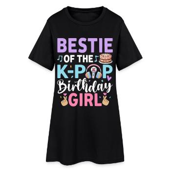 Meilleure amie de la fille d’anniversaire de la K-Pop - Robe T-shirt Femme - noir - Devant