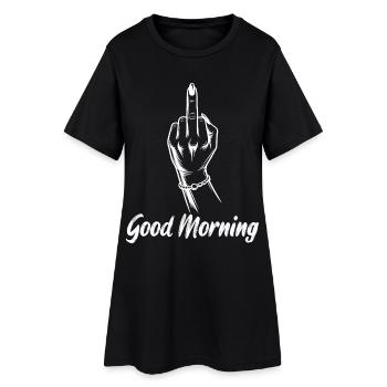Tenue sarcasme du majeur du bon matin - Robe T-shirt Femme - noir - Devant