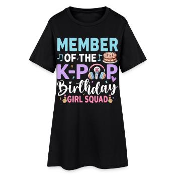 Membre de l’équipe des filles d’anniversaire K-Pop - Robe T-shirt Femme - noir - Devant