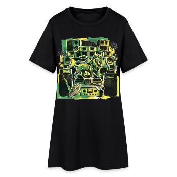 Roots Dub Reggae Soundsystem - Frauen T-Shirt-Kleid - Schwarz - Vorne