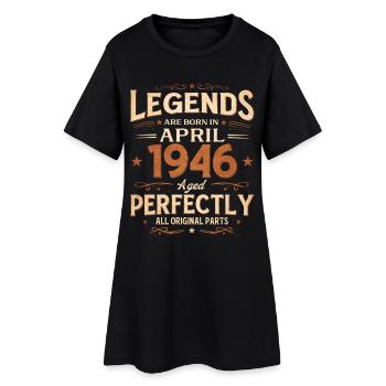 Cadeau pour 80 ans : Mari avril 1946 - Robe T-shirt Femme - noir - Devant
