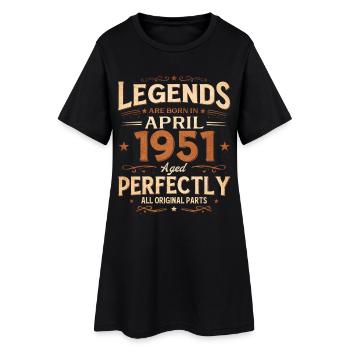 Cadeau du 75e anniversaire Mari avril 1951 Légendaire - Robe T-shirt Femme - noir - Devant
