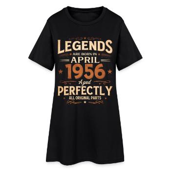 70e anniversaire cadeau Mari avril 1956 Légendaire - Robe T-shirt Femme - noir - Devant