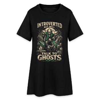 Goth de cimetière introverti mais prêt à parler aux fantômes - Robe T-shirt Femme - noir - Devant