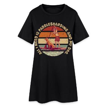 Paddle Up Paddle Paddle et mon chien - Robe T-shirt Femme - noir - Devant