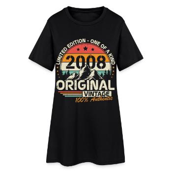 2008 Original Vintage Geburtstag Geschenk - Frauen T-Shirt-Kleid - Schwarz - Vorne