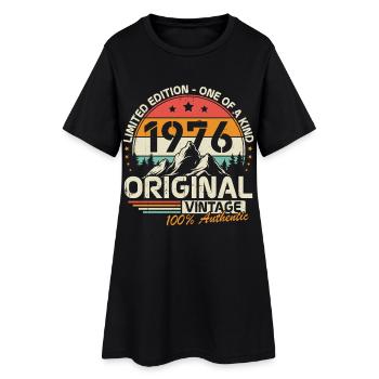1976 Original Vintage Geburtstag Geschenk - Frauen T-Shirt-Kleid - Schwarz - Vorne
