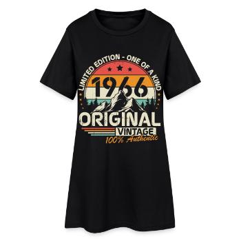 Cadeau d’anniversaire original vintage de 1966 - Robe T-shirt Femme - noir - Devant