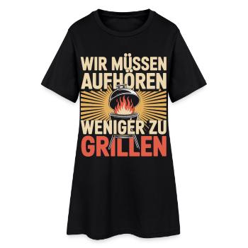 Grillen Spruch T-Shirt - Frauen T-Shirt-Kleid - Schwarz - Vorne