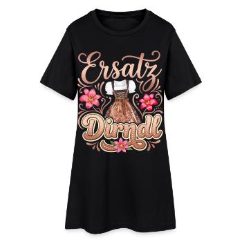 Dirndl Outfit Tracht T-Shirt Damen Trachtenshirt - Frauen T-Shirt-Kleid - Schwarz - Vorne