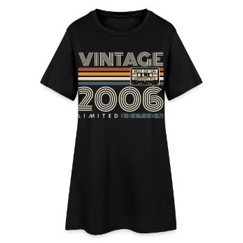 2006 Vintage Vintage Rétro Cadeau d’anniversaire - Robe T-shirt Femme - noir - Devant