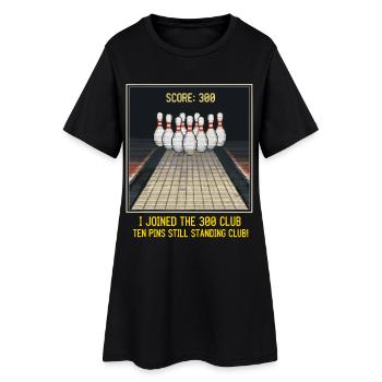Bowling 300 Club Humor Retro - Frauen T-Shirt-Kleid - Schwarz - Vorne