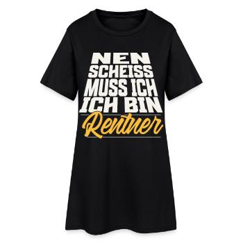 Rentner - Frauen T-Shirt-Kleid - Schwarz - Vorne