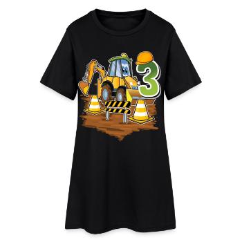 3 Bagger 3. Geburtstag - Frauen T-Shirt-Kleid - Schwarz - Vorne