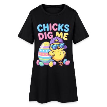Les filles aiment moi - Robe T-shirt Femme - noir - Devant
