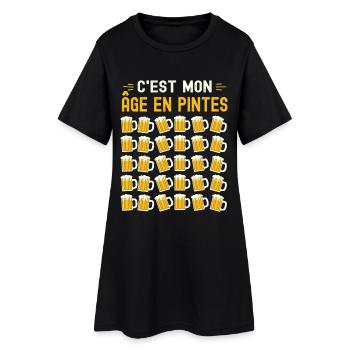 Mon Âge En Pintes 30 ans Humour Anniversaire Bière - Robe T-shirt Femme - noir - Devant