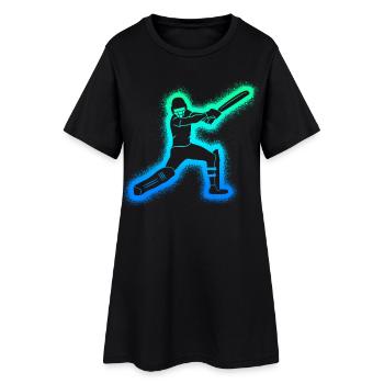 Cricket Hommes Enfants Garçons Joueurs de cricket - Robe T-shirt Femme - noir - Devant