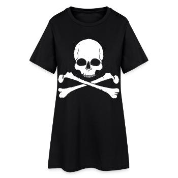 Crâne à motif croisé de crâne - Robe T-shirt Femme - noir - Devant