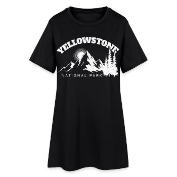 Randonnée dans le parc national de Yellowstone - Robe T-shirt Femme - noir - Devant