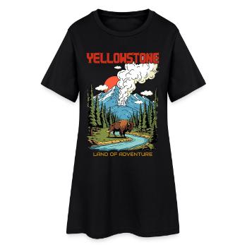 Parc national de Yellowstone Terre de l’Aventure - Robe T-shirt Femme - noir - Devant